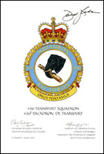 Letters patent confirming the blazon of the Badge of the 436 Transport Squadron