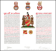 Letters patent granting heraldic emblems to Canada's National Firearms Association