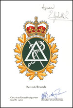 Letters patent confirming the blazon of the Badge and Flag of the Canadian Forces Dental Services