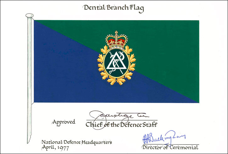 Letters patent confirming the blazon of the Badge and Flag of the Canadian Forces Dental Services