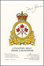 Letters patent approving the Badge of the Canadian Army