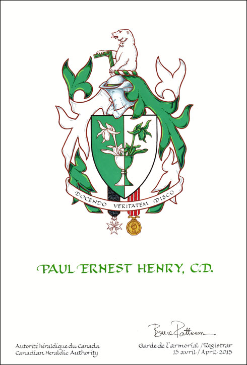 New artistic representation of the Arms of Paul Ernest Henry