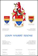 Lettres patentes concédant des emblèmes héraldiques à Colin Wilbert Reichle