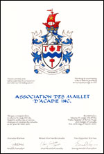 Lettres patentes concédant des emblèmes héraldiques à l' Association des Maillet d'Acadie Inc.