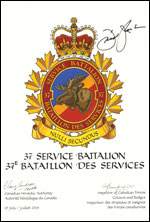 Letters patent approving the Badge of the 37 Service Battalion