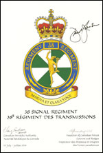 Letters patent approving the Badge of the 38 Signal Regiment