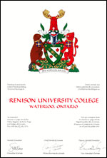 Letters patent granting heraldic emblems to Renison University College