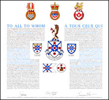 Letters patent granting heraldic emblems to Sean Robert Maciborski