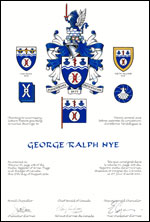 Letters patent granting heraldic emblems to George Ralph Nye